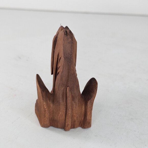 Hand-Carved Wooden Bloodhound Hound Dog Figurine Whiskers - Picture 4 of 8